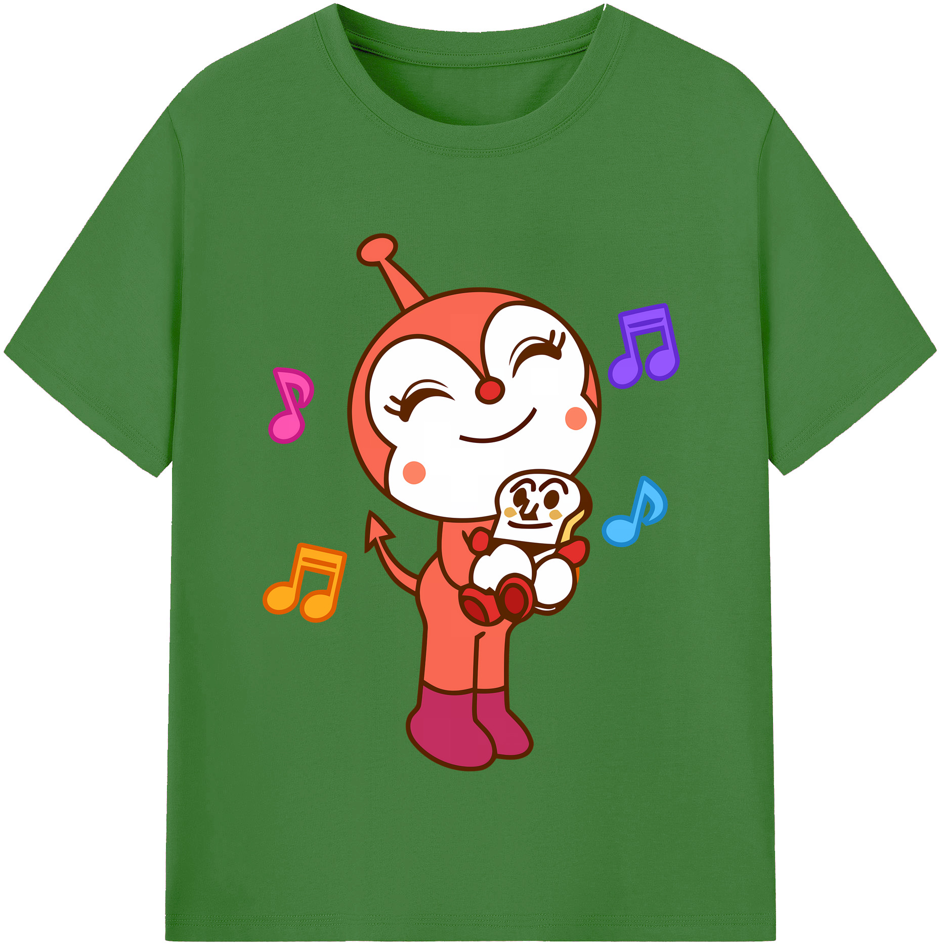（画像用） アンパンマン Anpanman レディースカジュアルプリントTシャツ（綿100％）